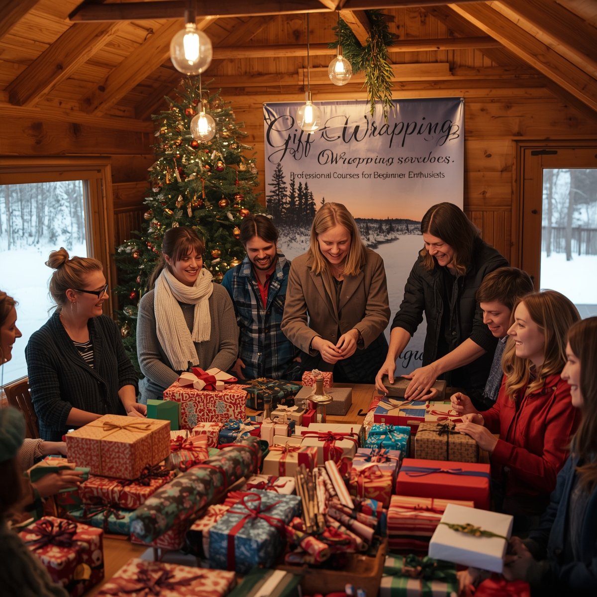 Käsintehty lahjakori ja luonnonmateriaaleja