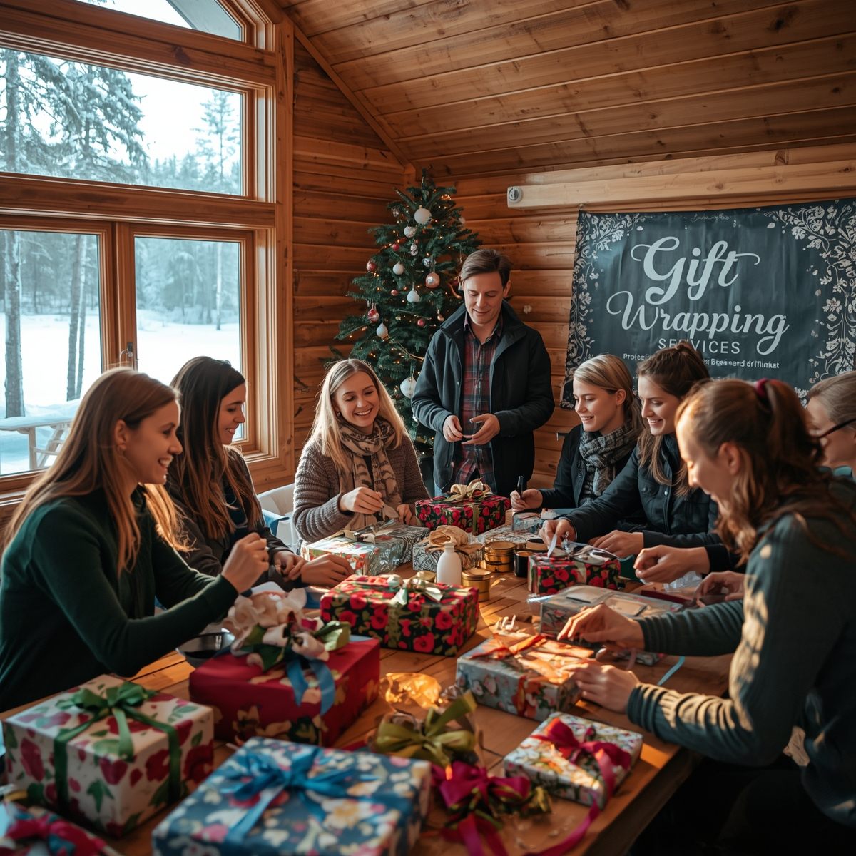 Luova työtila jossa valmistetaan lahjoja